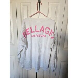 Las Vegas Bellagio Long sleeve spirit Jersey style white pink XL